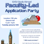 Study abroad application parties on January 14, 2025